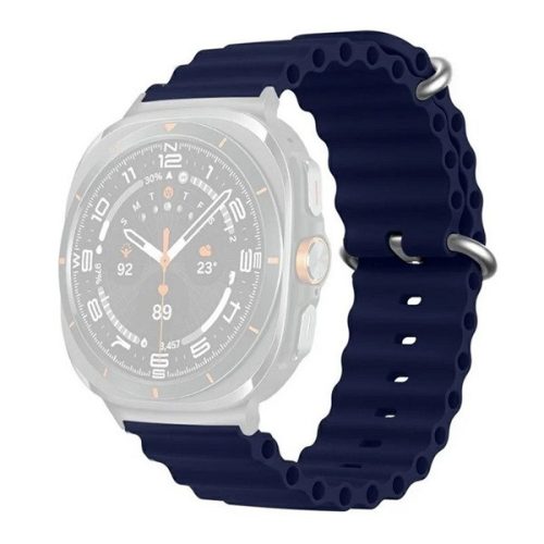 Samsung Galaxy Watch Ultra (47mm) SM-L705, szilikon pótszíj, állítható, hullámos kialakítás, sötétkék