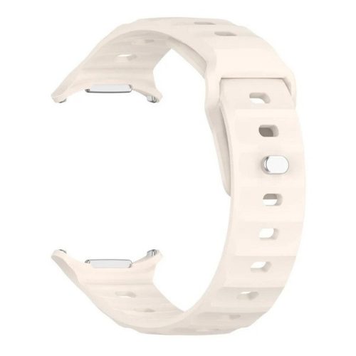 Samsung Galaxy Watch Ultra (47mm) SM-L705, szilikon pótszíj, légáteresztő, 3D homorú minta, bézs