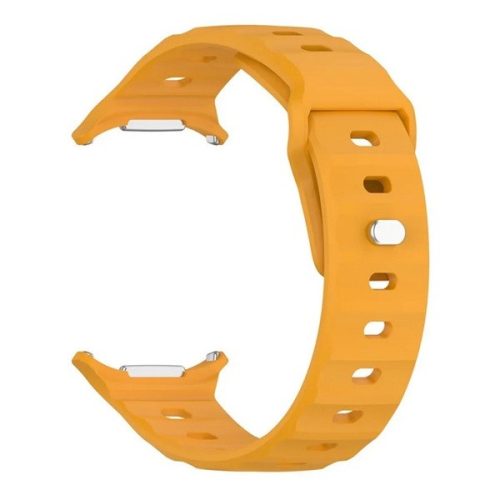 Samsung Galaxy Watch Ultra (47mm) SM-L705, szilikon pótszíj, légáteresztő, 3D homorú minta, sárga