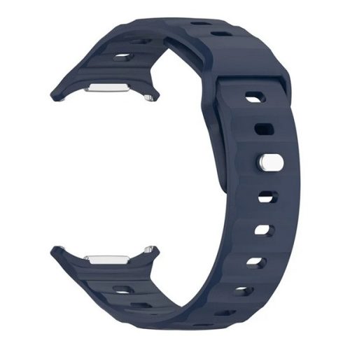 Samsung Galaxy Watch Ultra (47mm) SM-L705, szilikon pótszíj, légáteresztő, 3D homorú minta, sötétkék