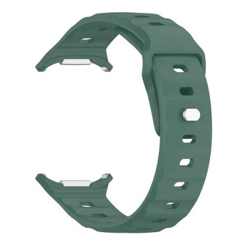 Samsung Galaxy Watch Ultra (47mm) SM-L705, szilikon pótszíj, légáteresztő, 3D homorú minta, sötétzöld