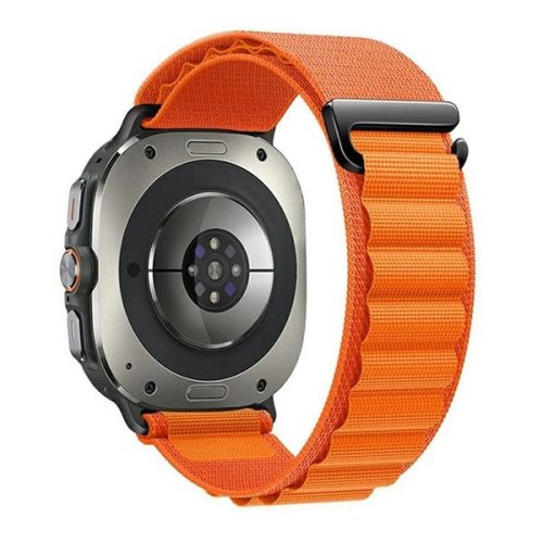 Samsung Galaxy Watch Ultra (47mm) SM-L705, textíl pótszíj, állítható, narancssárga