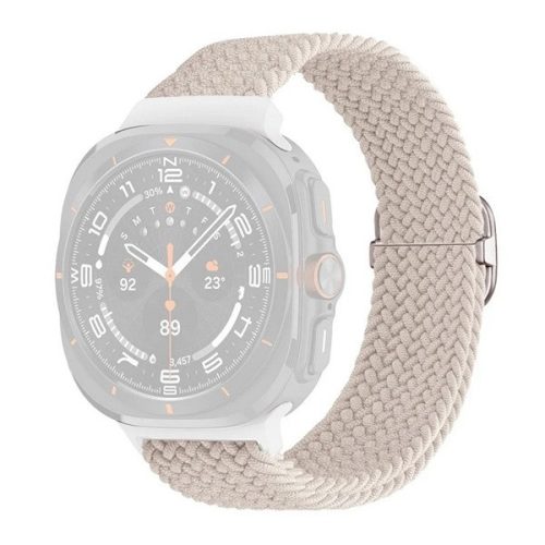 Samsung Galaxy Watch Ultra (47mm) SM-L705, textíl pótszíj, állítható, szőtt stílusú, fehér
