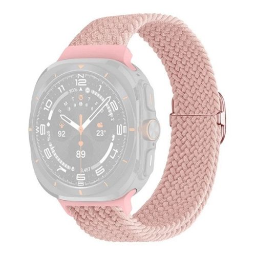 Samsung Galaxy Watch Ultra (47mm) SM-L705, textíl pótszíj, állítható, szőtt stílusú, rózsaszín