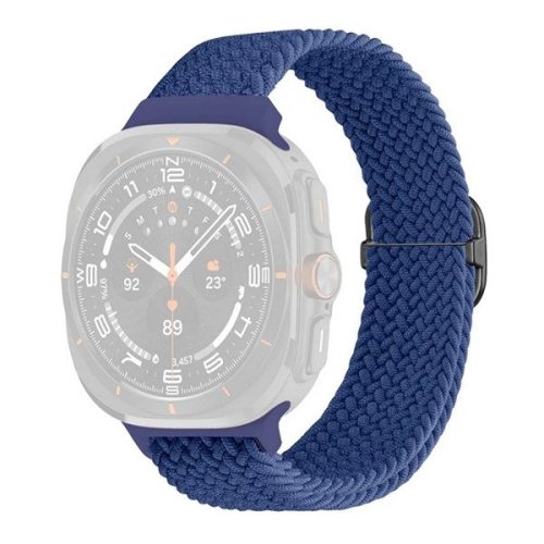 Samsung Galaxy Watch Ultra (47mm) SM-L705, textíl pótszíj, állítható, szőtt stílusú, sötétkék