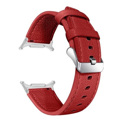 Samsung Galaxy Watch Ultra (47mm) SM-L705, valódi bőr pótszíj, állítható, piros