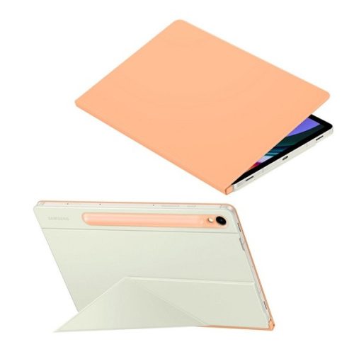 Samsung Galaxy Tab S9 FE (10.9) / Tab S10 FE (10.9) SM-X510 / X516B / X520 / X526, mappa tok, mágneses rögzítés, érintőceruza tartó, Origami Smart Case, Samsung Smart Book Cover, narancssárga, gyári