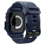   Apple Watch 10-11 (46 mm), Szilikon védőkeret, ütésálló, szíjjal, Spigen Rugged Armor Pro, sötétkék