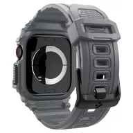   Apple Watch 10-11 (46 mm), Szilikon védőkeret, ütésálló, szíjjal, Spigen Rugged Armor Pro, sötétszürke