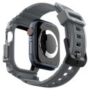 Apple Watch 10-11 (46 mm), Szilikon védőkeret, ütésálló, szíjjal, Spigen Rugged Armor Pro, sötétszürke