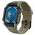 Apple Watch 10 (46 mm), Szilikon védőkeret, ütésálló, szíjjal, Spigen Rugged Armor Pro, sötétzöld
