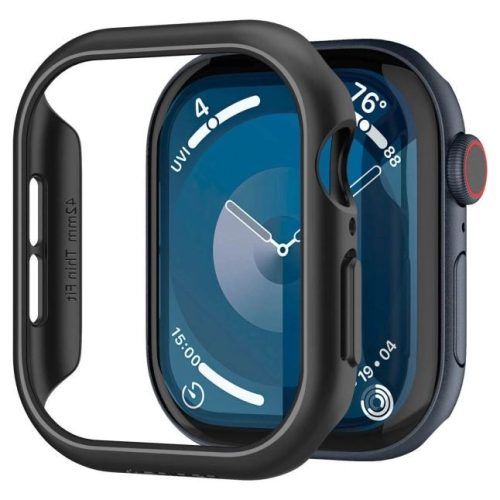 Apple Watch 10 (42 mm), Műanyag védőkeret, szíj nélkül, Spigen Thin Fit, fekete