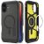 Apple iPhone 16, Szilikon tok + műanyag hátlap, Magsafe töltővel kompatibilis, kitámasztóval, matt, Spigen Tough Armor Mag, fekete