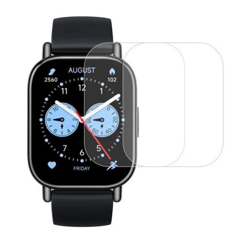 Xiaomi Redmi Watch 5 Lite, Kijelzővédő fólia, ütésálló fólia (az íves részre nem hajlik rá!), Tempered Glass (edzett üveg), Clear, 2 db / csomag