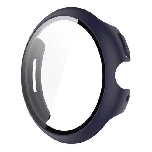 Google Pixel Watch 3 (41 mm), Műanyag védőkeret, kijelzővédő üveggel, közepesen ütésálló, szíj nélkül, sötétkék