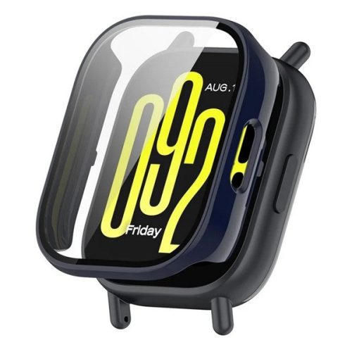 Xiaomi Redmi Watch 5 Lite, Műanyag védőkeret, kijelzővédő üveggel, közepesen ütésálló, szíj nélkül, sötétkék