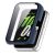 Samsung Galaxy Fit3 SM-R390, Műanyag védőkeret, kijelzővédő üveggel, közepesen ütésálló, szíj nélkül, sötétkék