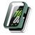 Samsung Galaxy Fit3 SM-R390, Műanyag védőkeret, kijelzővédő üveggel, közepesen ütésálló, szíj nélkül, sötétzöld