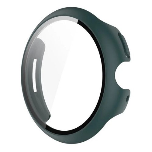 Google Pixel Watch 3 (41 mm), Műanyag védőkeret, kijelzővédő üveggel, közepesen ütésálló, szíj nélkül, sötétzöld