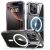 Apple iPhone 16 Pro, Szilikon tok, közepesen ütésálló, légpárnás sarok, kitámasztóval, Magsafe kompatibilis, ESR Classic Hybrid Stash Stand HaloLock, átlátszó
