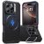 Apple iPhone 16 Pro Max, Műanyag hátlap védőtok, szilikon belső, közepesen ütésálló, légpárnás sarok, kitámasztóval, Magsafe kompatibilis, ESR Cyber Tough Stash Stand HaloLock, fekete