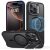Apple iPhone 16 Pro Max, Szilikon tok, közepesen ütésálló, légpárnás sarok, kitámasztóval, Magsafe kompatibilis, ESR Classic Hybrid Stash Stand HaloLock, áttetsző/fekete