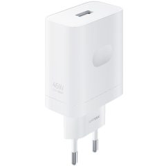   Hálózati töltő adapter, 45W, USB aljzat, gyorstöltés, Realme SuperVooc, fehér, gyári
