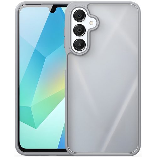 Samsung Galaxy A16 4G / A16 5G SM-A165F / A166B, Műanyag hátlap védőtok + szilikon keret, közepesen ütésálló, légpárnás sarok, Dux Ducis Yind, áttetsző/szürke