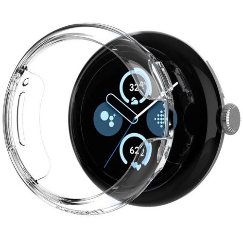 Google Pixel Watch 3 (41 mm), Műanyag védőkeret, szíj nélkül, Spigen Thin Fit, átlátszó