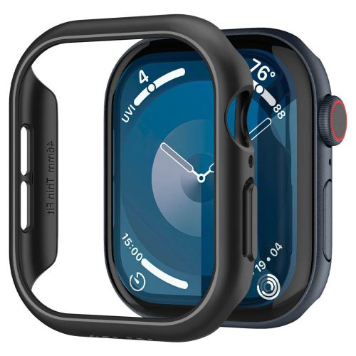 Apple Watch 10 (46 mm), Műanyag védőkeret, szíj nélkül, Spigen Thin Fit, fekete