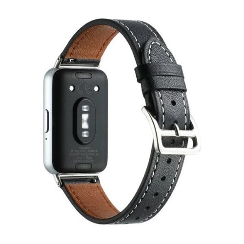 Samsung Galaxy Fit3 SM-R390, valódi bőr pótszíj, állítható, fekete