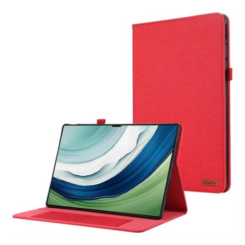 Huawei MatePad Pro (12.2) (2024), mappa tok, stand, textil hatás, piros