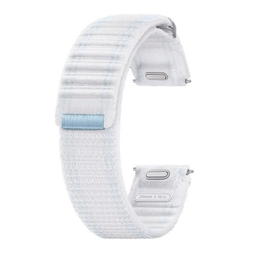 Samsung Galaxy Watch 4 / 5 / 5 Pro / 6 / 7 / FE (40 / 44 / 45mm) / Watch 4 Classic / 6 Classic (42 / 43 / 46mm), textíl pótszíj, M / L méret, tépőzáras, állítható, fehér, gyári