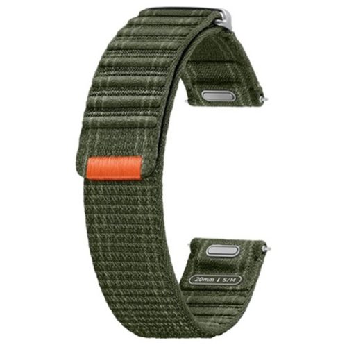 Samsung Galaxy Watch 4 / 5 / 5 Pro / 6 / 7 / FE (40 / 44 / 45mm) / Watch 4 Classic / 6 Classic (42 / 43 / 46mm), textíl pótszíj, S / M méret, tépőzáras, állítható, zöld, gyári