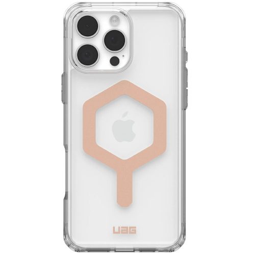 Apple iPhone 16 Pro Max, Műanyag hátlap védőtok, szilikon belső, közepesen ütésálló, Magsafe kompatibilis, UAG Plyo Magsafe, áttetsző/vörösarany