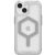Apple iPhone 15, Műanyag hátlap védőtok, szilikon belső, közepesen ütésálló, Magsafe kompatibilis, UAG Plyo Magsafe, áttetsző/ezüst