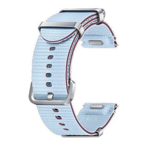 Samsung Galaxy Watch 4 / 5 / 5 Pro / 6 / 7 / FE (40 / 44 / 45mm) / Watch 4 Classic / 6 Classic (42 / 43 / 46mm), textíl pótszíj, M / L méret, állítható, izzadtságátló, vízálló, dupla szíj bújtatóval, kék, gyári
