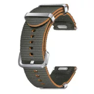   Samsung Galaxy Watch 4 / 5 / 5 Pro / 6 / 7 / FE (40 / 44 / 45mm) / Watch 4 Classic / 6 Classic (42 / 43 / 46mm), textíl pótszíj, M / L méret, állítható, izzadtságátló, vízálló, dupla szíj bújtatóval, sötétzöld, gyári