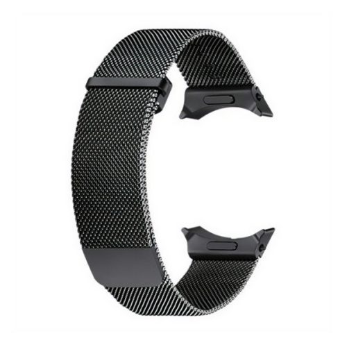 Samsung Galaxy Watch 4 / 5 / 5 Pro / 6 / 7 / FE (40 / 44 / 45mm) / Watch 4 Classic / 6 Classic (42 / 43 / 46mm), fém pótszíj, M / L méret, mágneses zár, milánói stílus, fekete, gyári