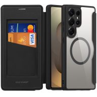   Samsung Galaxy S25 Ultra SM-S938, Oldalra nyíló tok, stand, közepesen ütésálló, Magsafe kompatibilis, Dux Ducis Skin Pro Magsafe, fekete