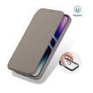 Samsung Galaxy S25 Ultra SM-S938, Oldalra nyíló tok, stand, közepesen ütésálló, Magsafe kompatibilis, Dux Ducis Skin Pro Magsafe, fekete