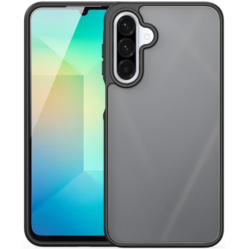 Samsung Galaxy A26 5G SM-A266B, Műanyag hátlap védőtok + szilikon keret, közepesen ütésálló, légpárnás sarok, Dux Ducis Yind, áttetsző/fekete