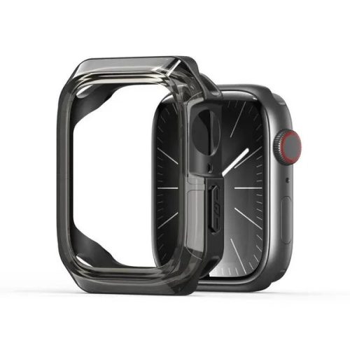 Apple Watch 10 (46 mm), Műanyag + szilikon védőkeret, szíj nélkül, közepesen ütésálló, Dux Ducis Tamo, átlátszó/fekete