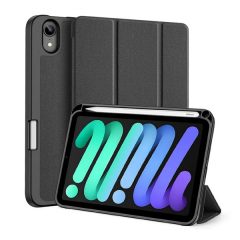   Apple iPad Mini (2021 / 2024) (8.3), mappa tok, Smart Case, érintőceruza tartó, Dux Ducis Domo, fekete