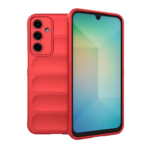 Samsung Galaxy A56 5G SM-A566B, Szilikon tok, közepesen ütésálló, 3D minta, piros