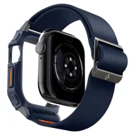   Apple Watch 10-11 (46 mm), textíl pótszíj, szilikon keret, közepesen ütésálló, Spigen Lite Fite Pro, sötétkék