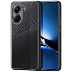   Xiaomi Redmi Note 14 Pro 5G (Global) / Poco X7, Műanyag hátlap védőtok + szilikon keret, hullám minta, Dux Ducis Aimo, áttetsző/fekete