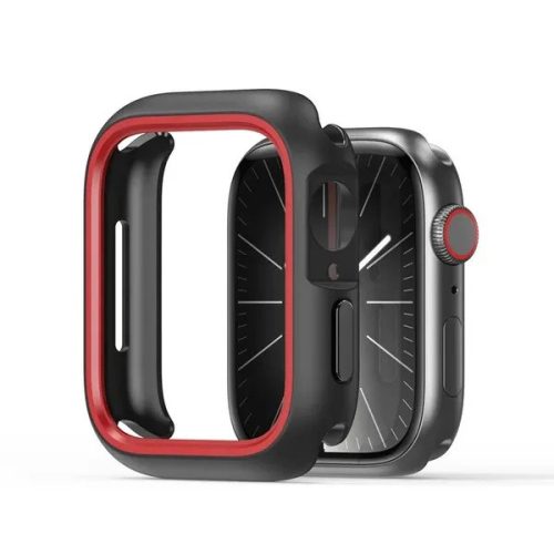 Apple Watch 10 (46 mm), Műanyag + szilikon védőkeret, szíj nélkül, közepesen ütésálló, Dux Ducis Bamo, piros
