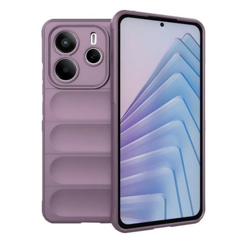 Xiaomi Redmi Note 14 5G (Global), Szilikon tok, közepesen ütésálló, 3D minta, lila