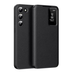   Samsung Galaxy S24 Plus SM-S926, Oldalra nyíló tok, hívás mutatóval, kártyatartóval, Smart View Cover, fekete